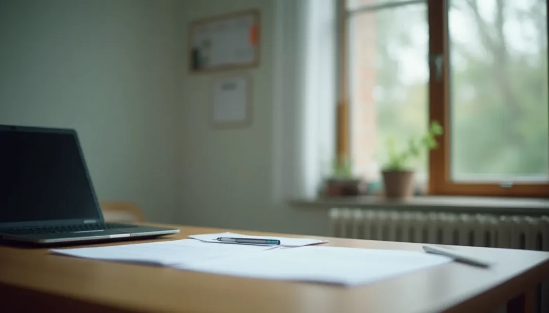 Mesa de estudio con documentos y calendario antes del examen MIR 2027