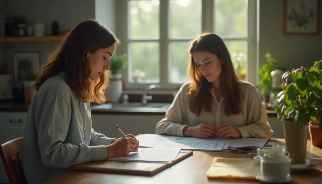 Personas organizando tareas de convivencia en una cocina compartida